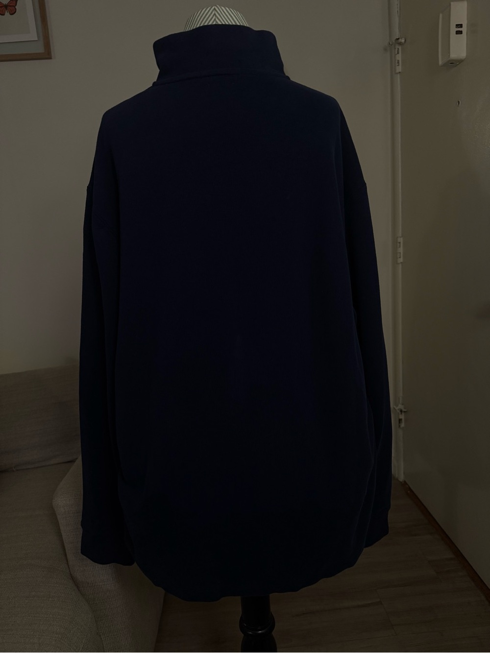 Polo Ralph Lauren Men’s XL Navy 1/4 Zip Cotton Pullover Pony Logo - Picture 3 of 5